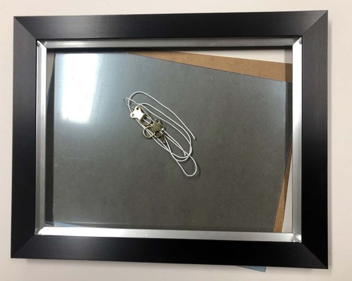 Black silver frame framing - black,